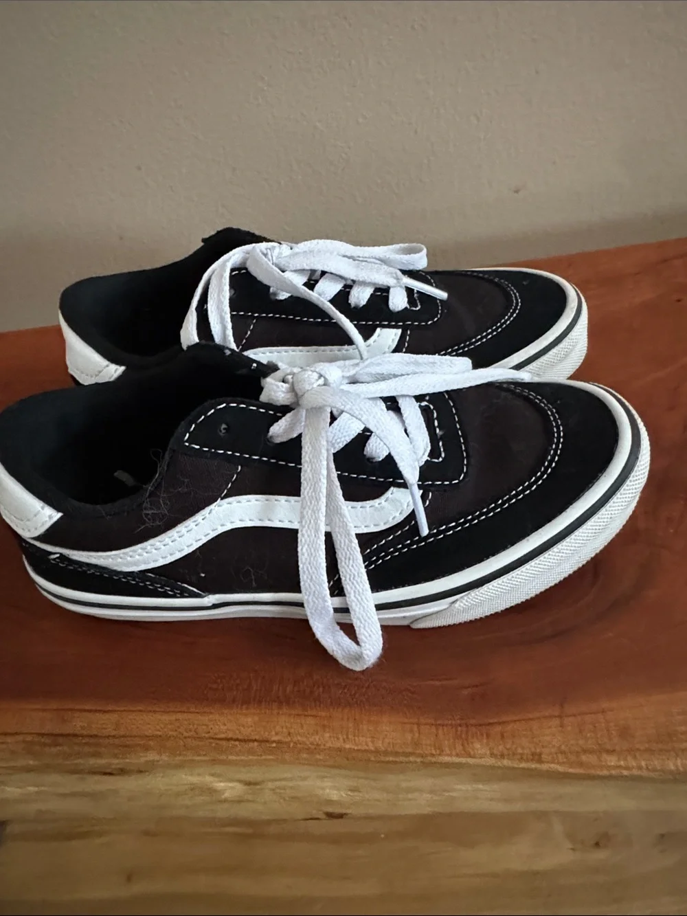 Vans Kids Black and White Classic Low Top Sneakers